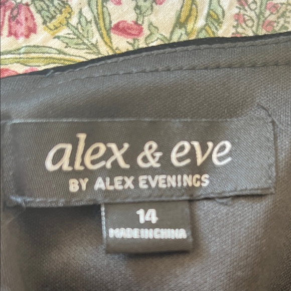 Alex & Eve Black Velvet Dress with Feathered Sleeves - Picture 5 of 6